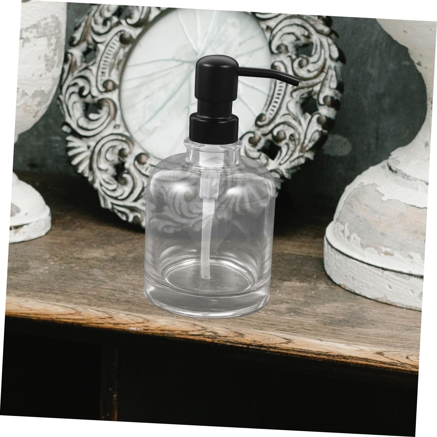 Dispenser con Pompa in Vetro 2 Pezzi, Bottiglia Shampoo