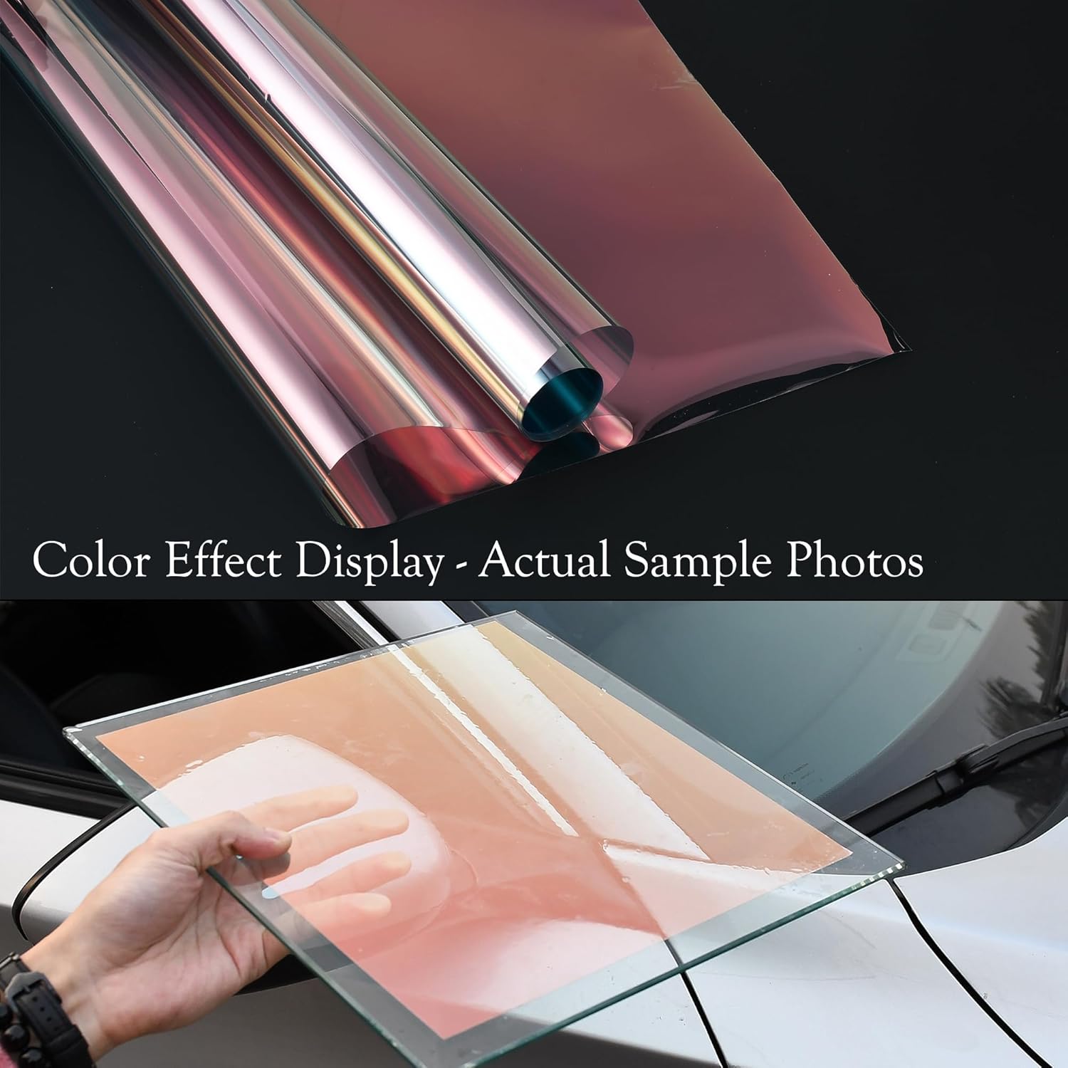 Charming Red and Green Chameleon Car Window Tint Film, 81.2% VLT Color Change Windshield Tint, Auto Solar Protection Film, 19.68" x 118.11"