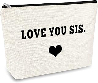 Sister Gifts from Sister Makeup Bag Gift for Women Her Sister Travel Cosmetic Bag Mothers Day Wedding Graduation Birthday Gift for Sister Friends Bestie Make Up Pouch Toiletry Bag Friendship Gifts