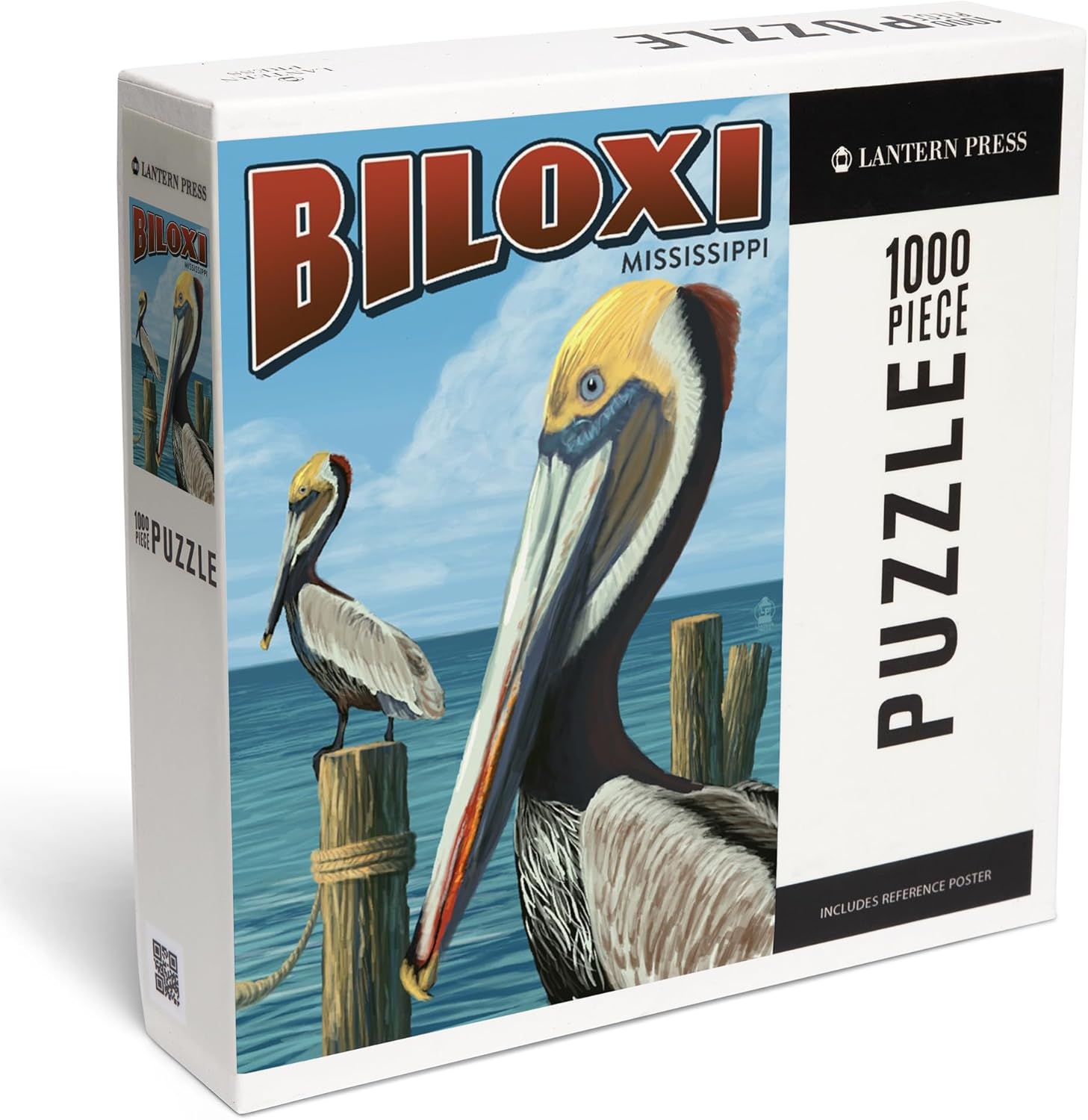 Lantern Press Biloxi, Mississippi, Brown Pelican 1000 Piece Jigsaw Puzzle for Adults, Made in USA with Reference Poster