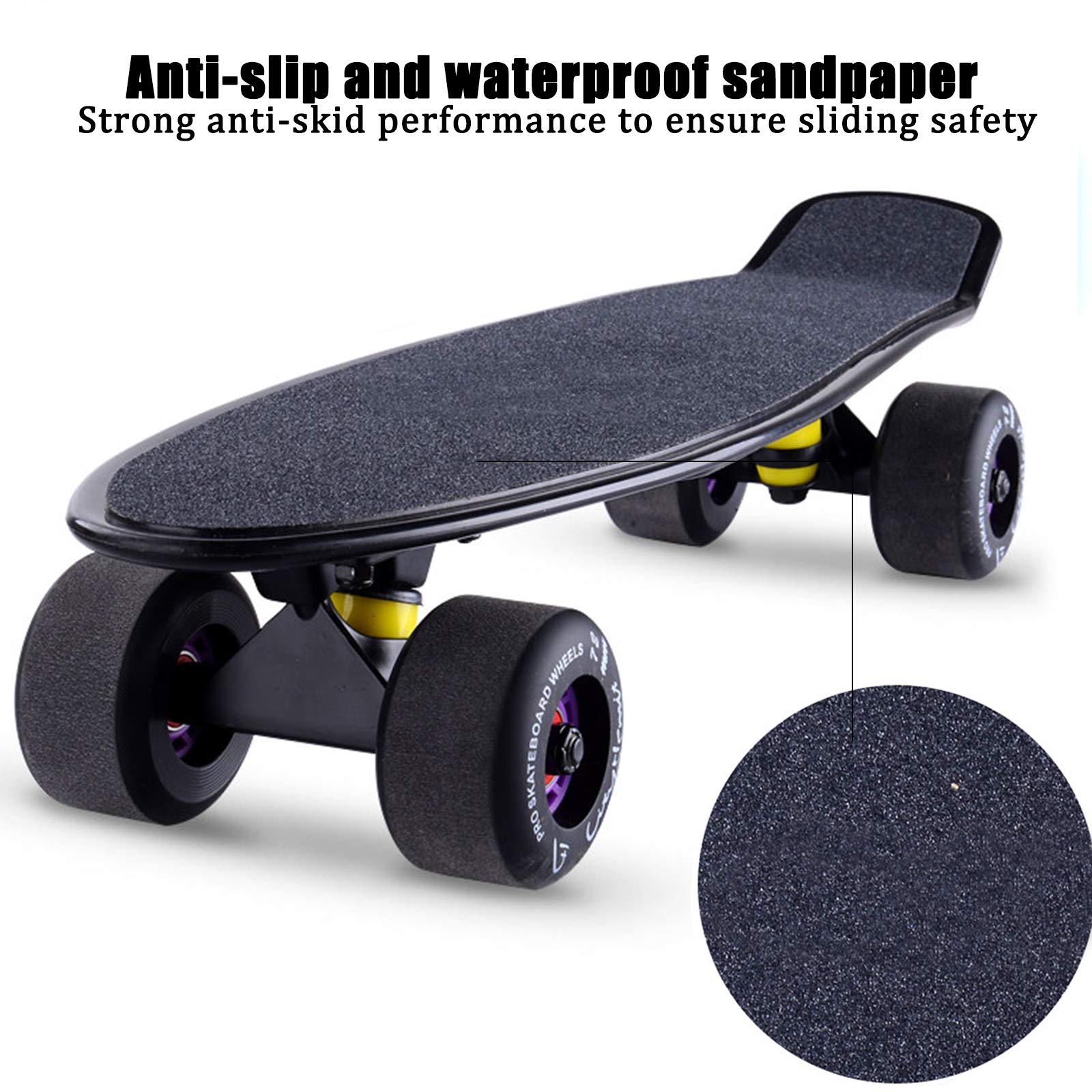 22"Mini deskorolka cruiser z PU świecące koło, deskorolka wklęsła pełna pokrywa PP pojedynczy kopnięcie z ochronnym sprzętem dla początkujących, dorośli, nastolatków, dzieci