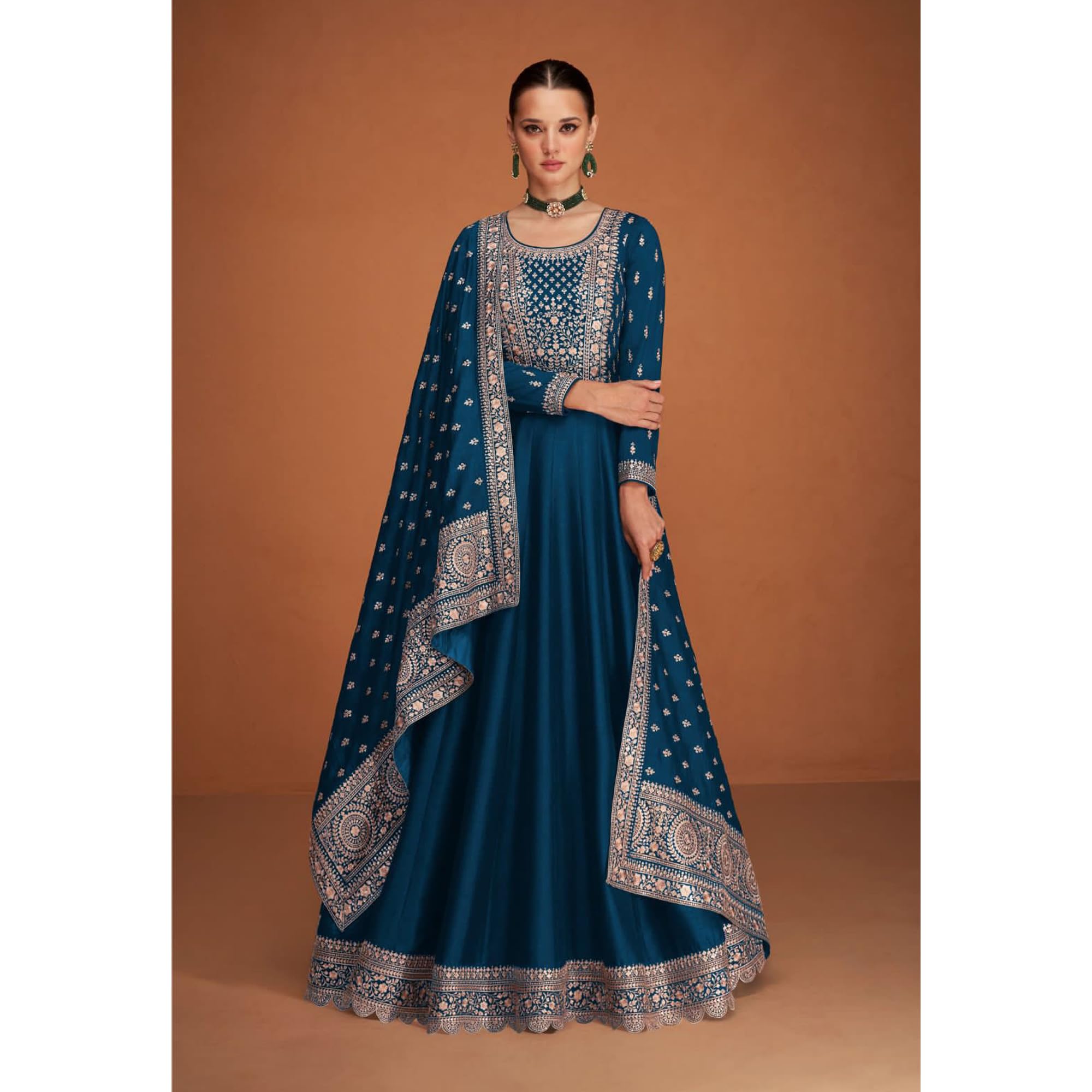Przebranie weselne piękne designerskie garnitury w stylu Anarkali Lengha indyjskie szwy Shalwar Kameez, Chocie 4, rozmiar uniwersalny
