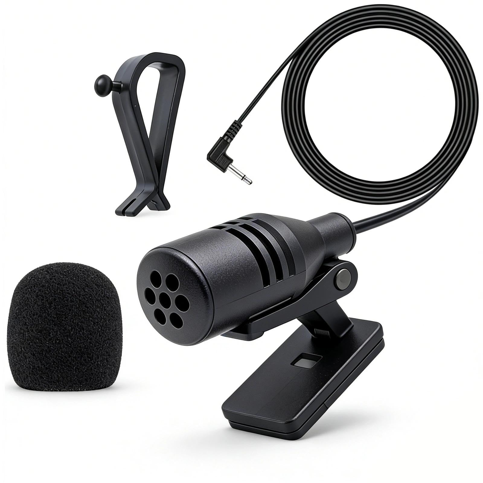 Microfono Esterno Portatile da 3,5 mm per Auto,U-Mount,Plug-and-Play per Radio, DVD per Autoradio, Navigazione GPS, Microfono Bluetooth, Microfono per Auto Universale