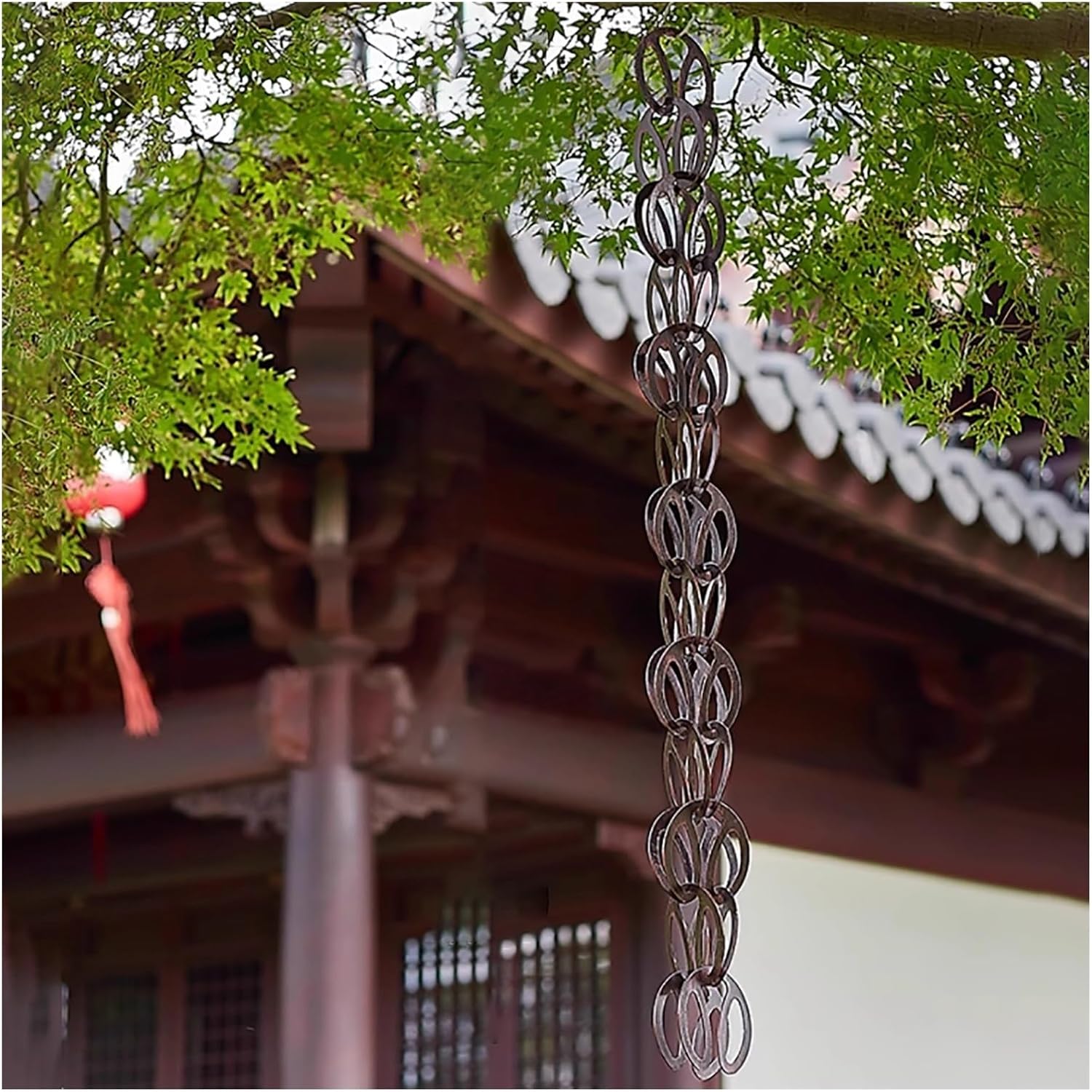 Gutter Chain Downspout Rainwater Catcher,Rain Chain for Gutters,Decorative Rain Catcher Chain,Rain Chains for Gutters for Heavy Rain(Brown)