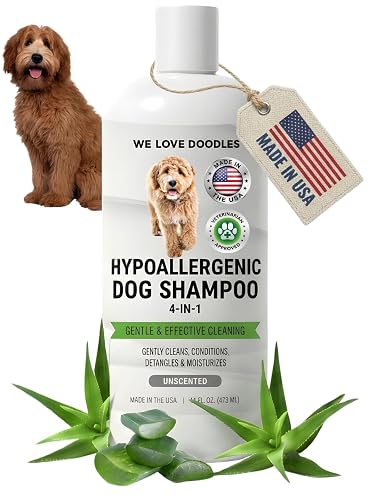 Hypoallergenic Dog Shampoo, Conditioner & Detangler, Tearless USA Made 16OZ