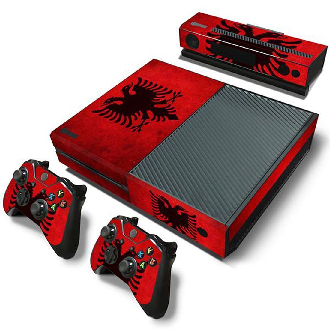 Elton Two Headed Bird Red/Black Theme 3M Skin Sticker Cover for Xbox One Console, Kinect & Controllers [video game] (B06WGNRC8J) Amazon Price History, Amazon Price Tracker