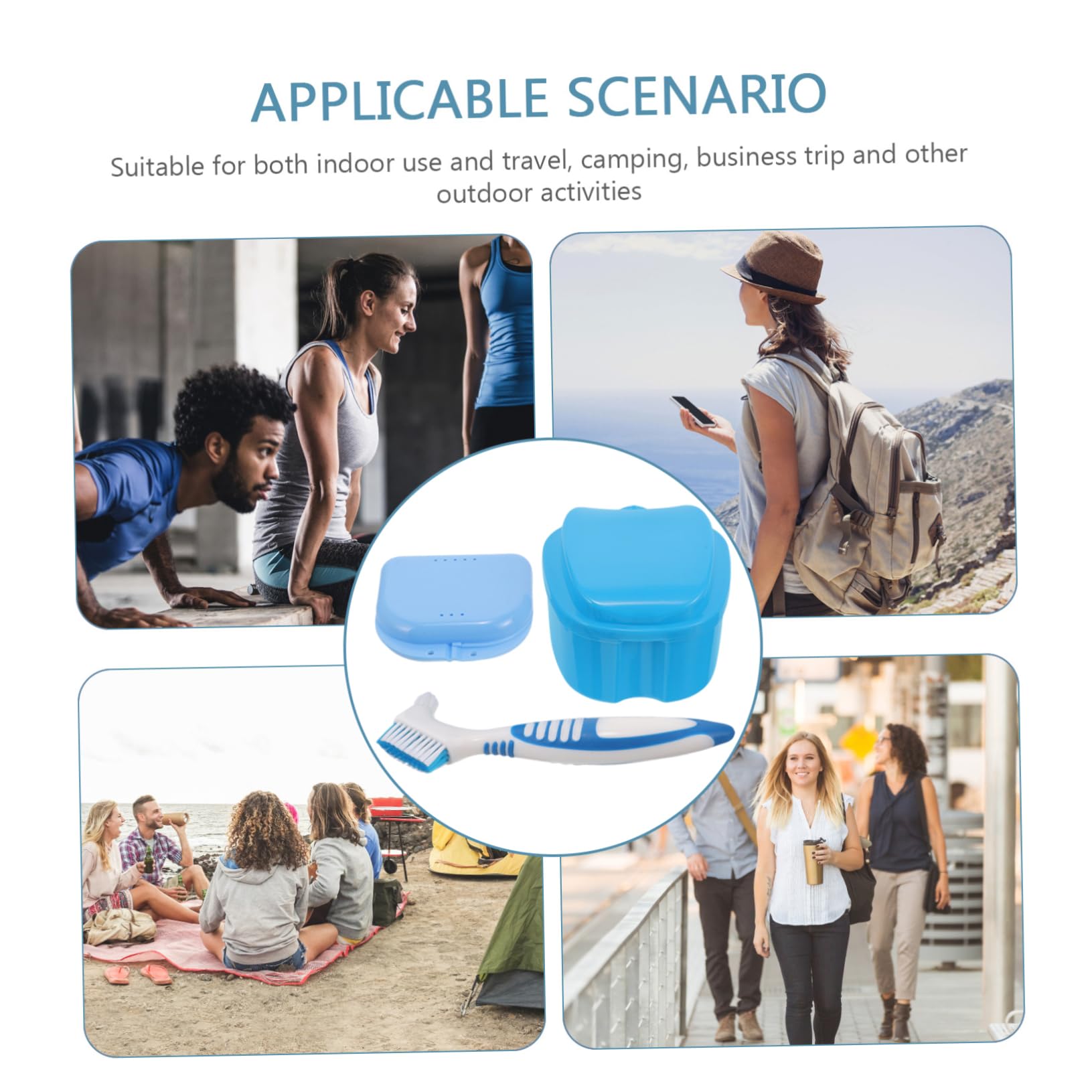 VALICLUD 4 Set Di Scatole Per Protesi Dentarie Custodie Per Apparecchi Di Contenzione Graziosi Contenitori Per Apparecchi Di Contenzione Custodie Per La Pulizia Degli Apparecchi Di