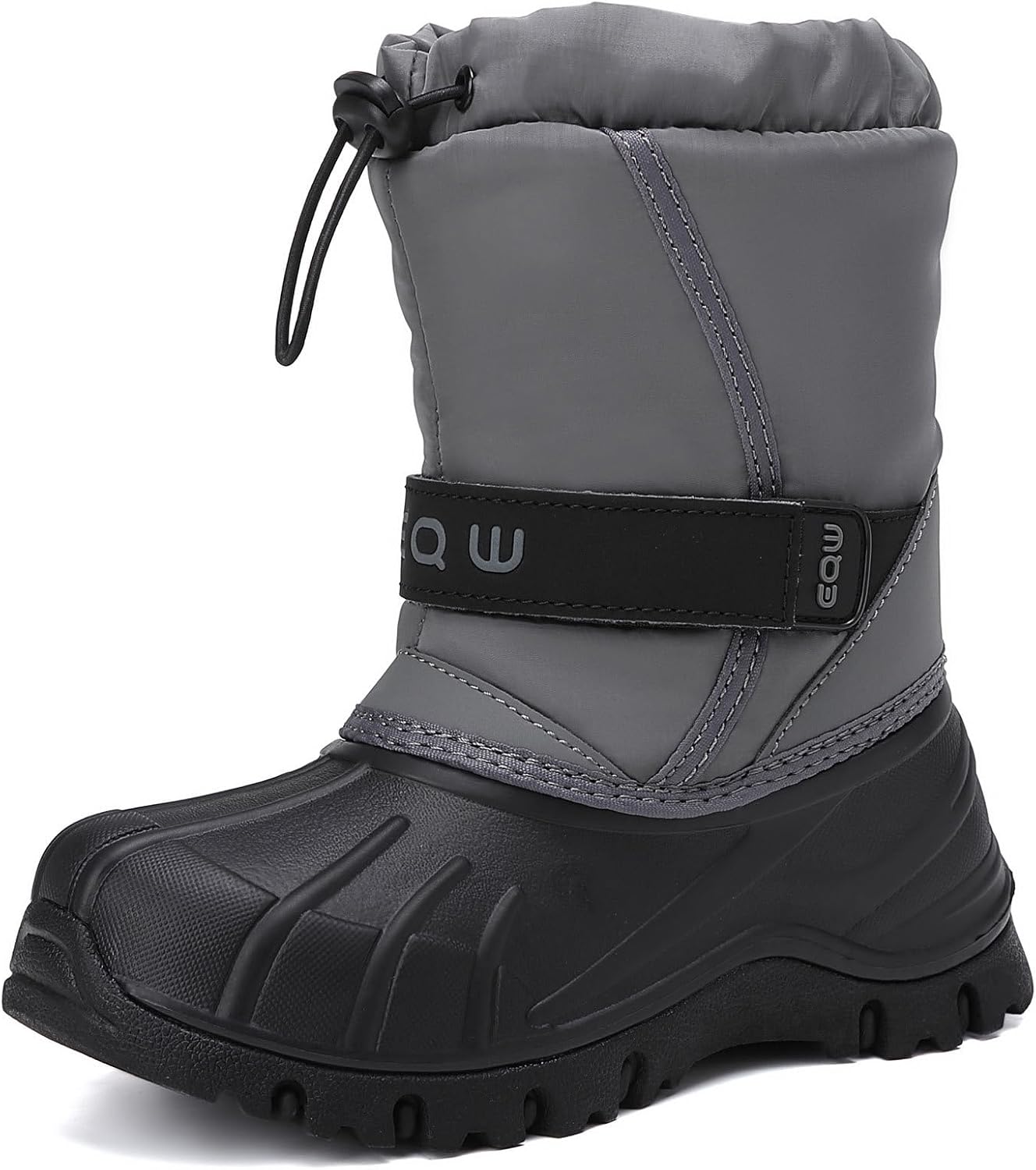 EQW Kids Snow Boots Waterproof Winter Boots for Boys & Girls Slip-on Warm Fur Lined Non-Slip Insulated Ankle Shoes