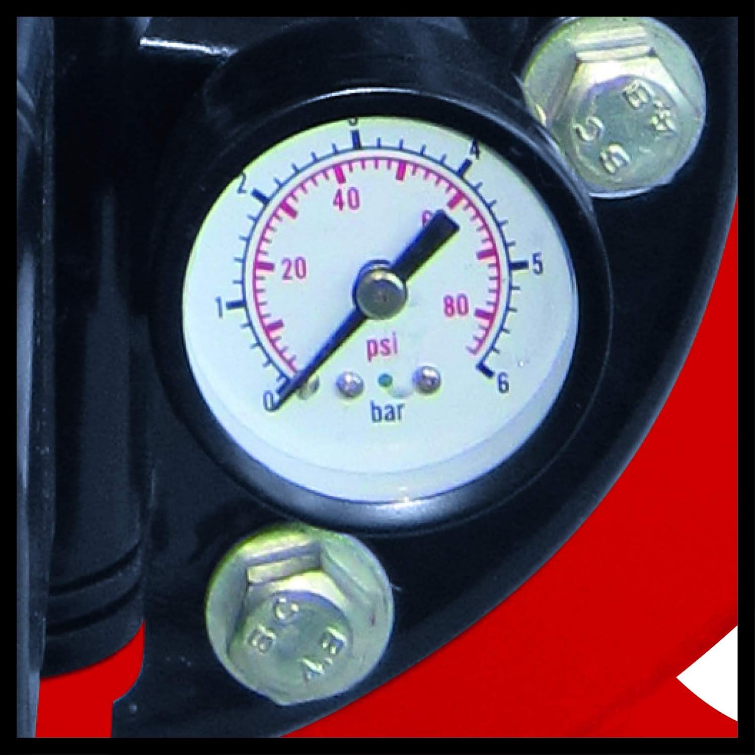 Close-up of the water filling screw on the pump