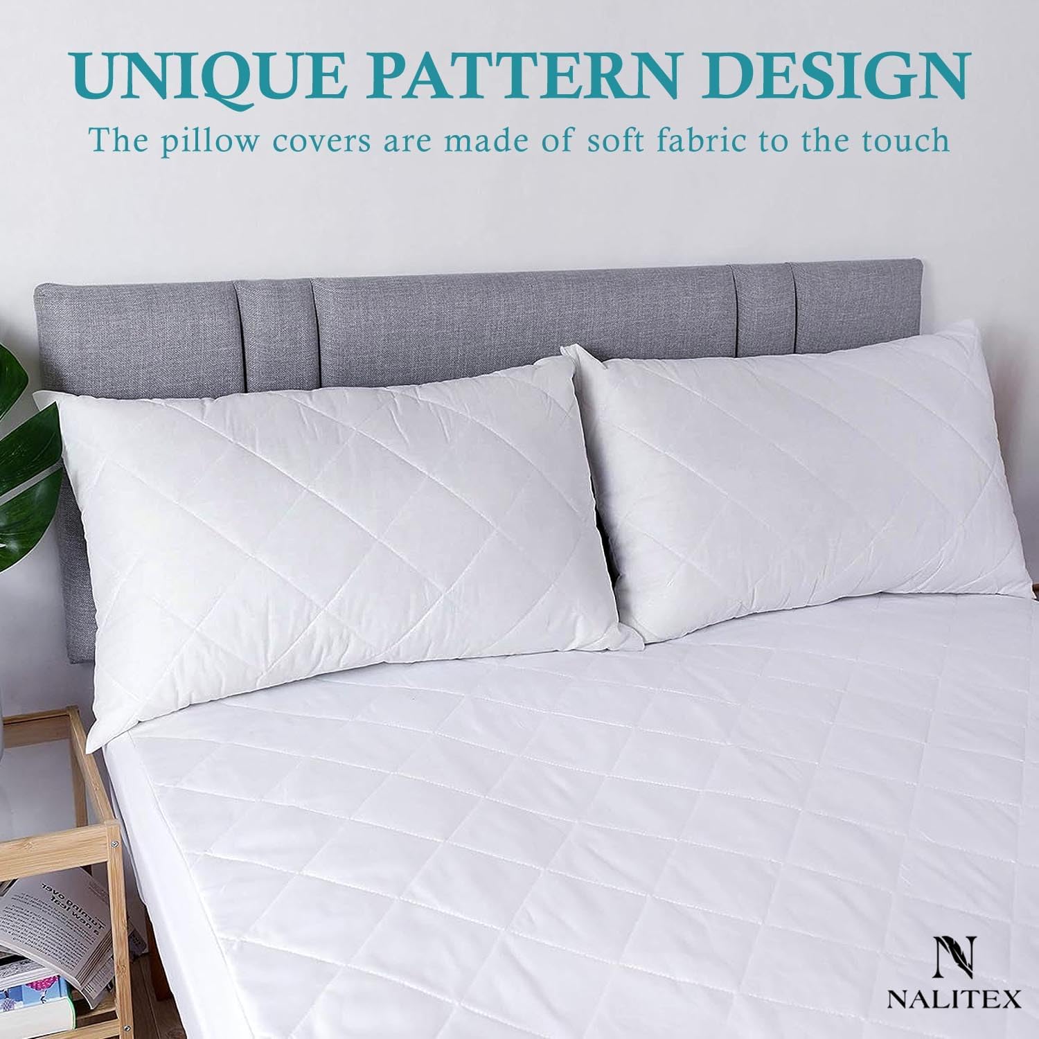 Waterproof Pillow Protector with Zipper Style (2 Pack, White) Pillow Covers Luxury Queen Pillow Protectors Breathable and Ultra Soft Pillow Protector (20x30 Inches)
