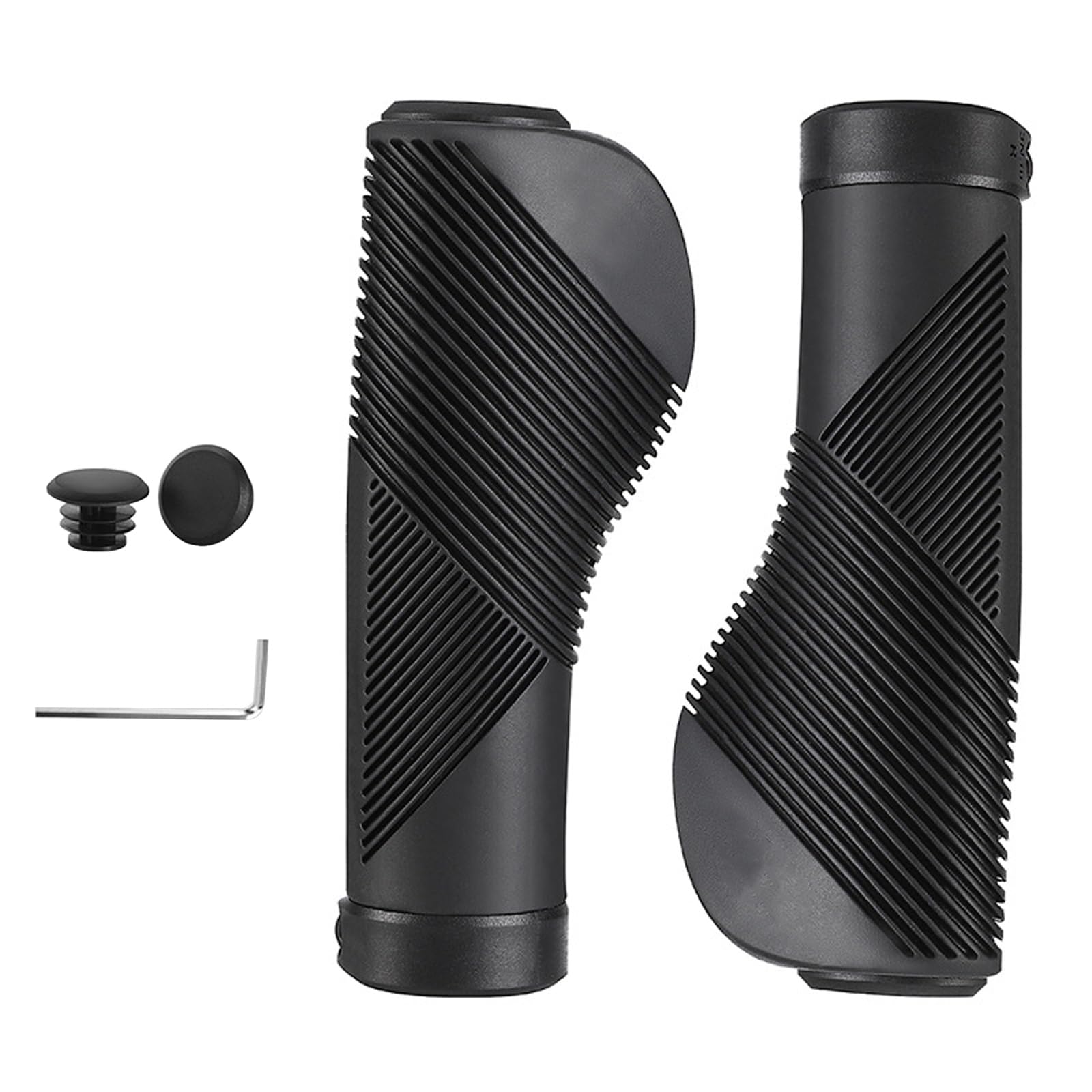 Tsophreniq Ergonomic Bike Handlebars Grip Nonslip Shock Absorption with Nylons Rings Universals for Mountain Bicycles Universals Bike Handle Grip