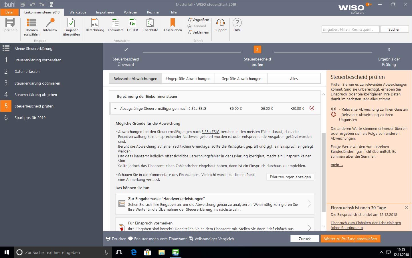 WISO steuer:Start 2019 (für Steuerjahr 2018 / Aktivierungscode per Email)