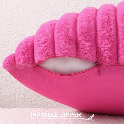 Miniatura 3 de Pallene - Juego de 2 fundas de almohada lumbar afelpadas de piel sintética de 12 x 20 pulgadas, fundas decorativas de lujo, suaves y mullidas a