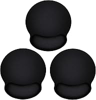 TONOS Ergonomic Mouse Pad 3 Pack with Memory Foam Wrist Rest - Smooth Non-Slip Surface for Gaming, Office, Laptop Use (9x10 Inch)