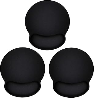 TONOS Ergonomic Mouse Pad 3 Pack with Memory Foam Wrist Rest - Smooth Non-Slip Surface for Gaming, Office, Laptop Use (9x10 Inch)