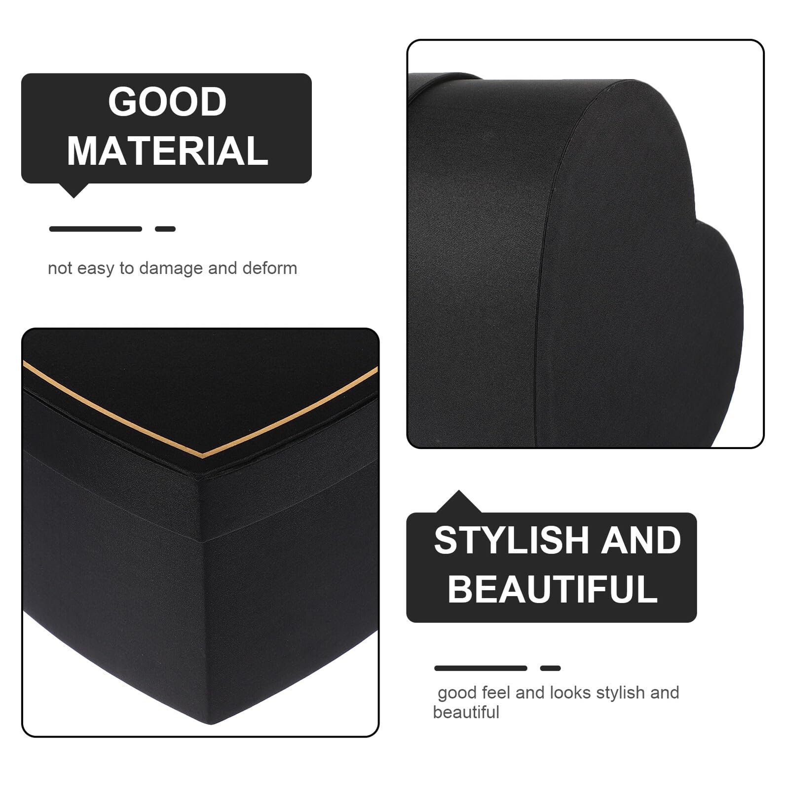 GARVALON Geschenkbox Elegante Verpackungskartons Herzförmige in Schwarz aus Stoff mit Deckel für Abschlussstimmung Hochzeit und Home Dekoration für Besondere Anlässe