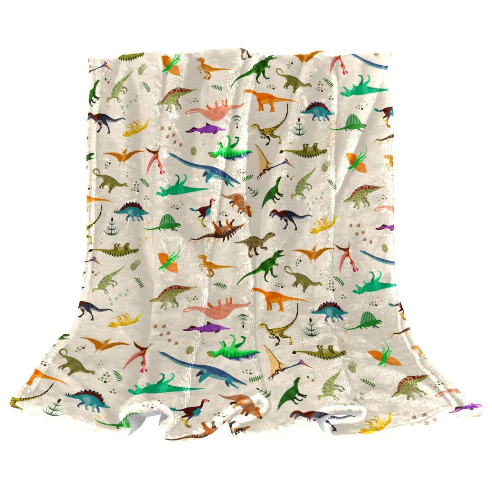 Couverture polaire dinosaures mignons plaid microfibre chaud jeté de canapé 150x100