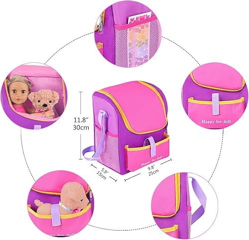 Miniatura 4 de 7 Artículos 18 Inch Dolls Bag Carrier Set and Doll Accessories Incluyendo Ropa de Muñeca de 18 pulgadas, Pegatina, Horquilla de Mariposa, Pulsera y