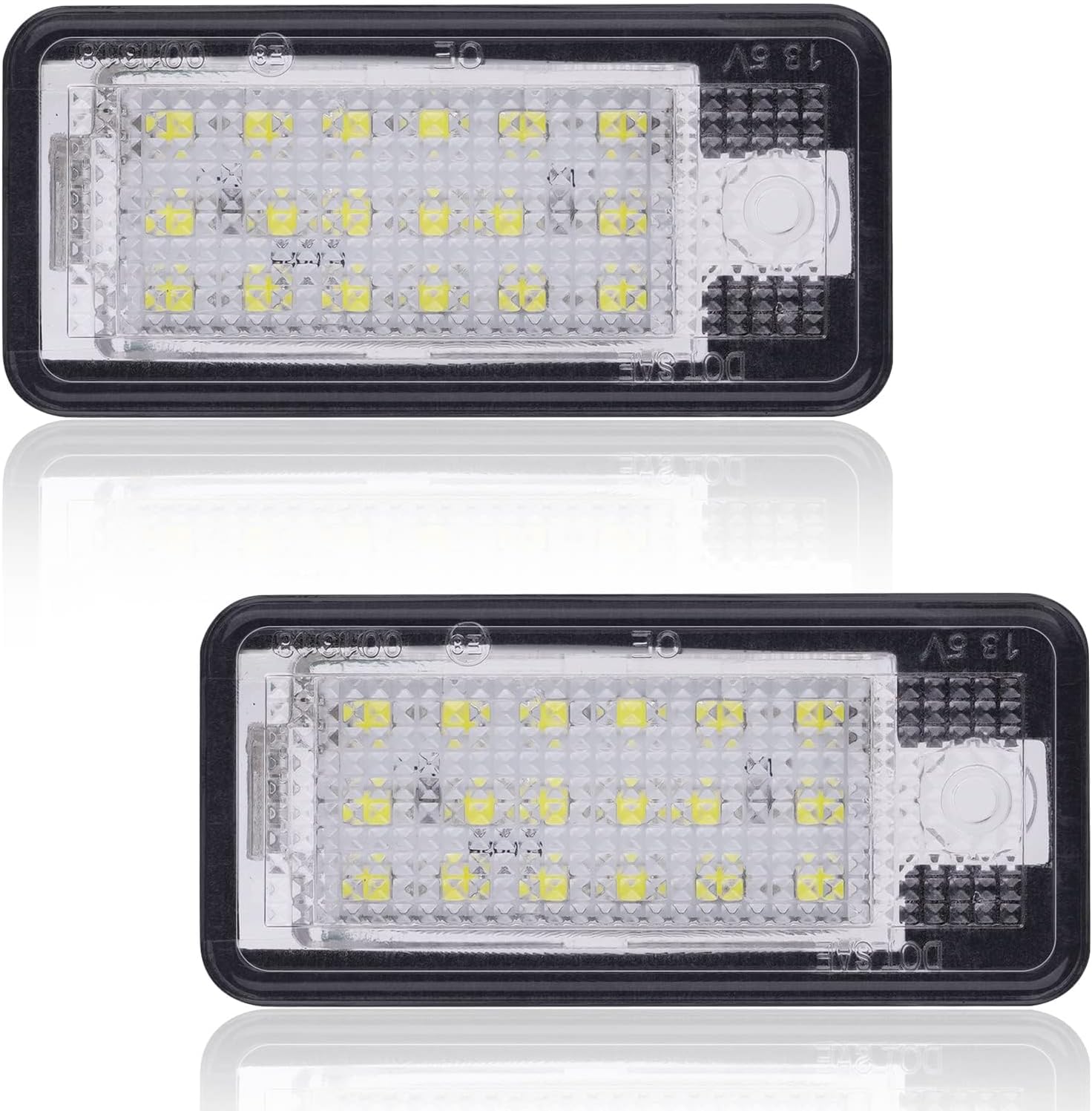 2PCS LED License Plate Light, Error-Free License Lamp 6000K LED Car Lights Taillight Number Plate Light Rear Plate Lamps Vehicle Number Plate LED for Audi A3 S3 A4 S4 A6 S6 A8 S8 Q7 RS4 Xenon White