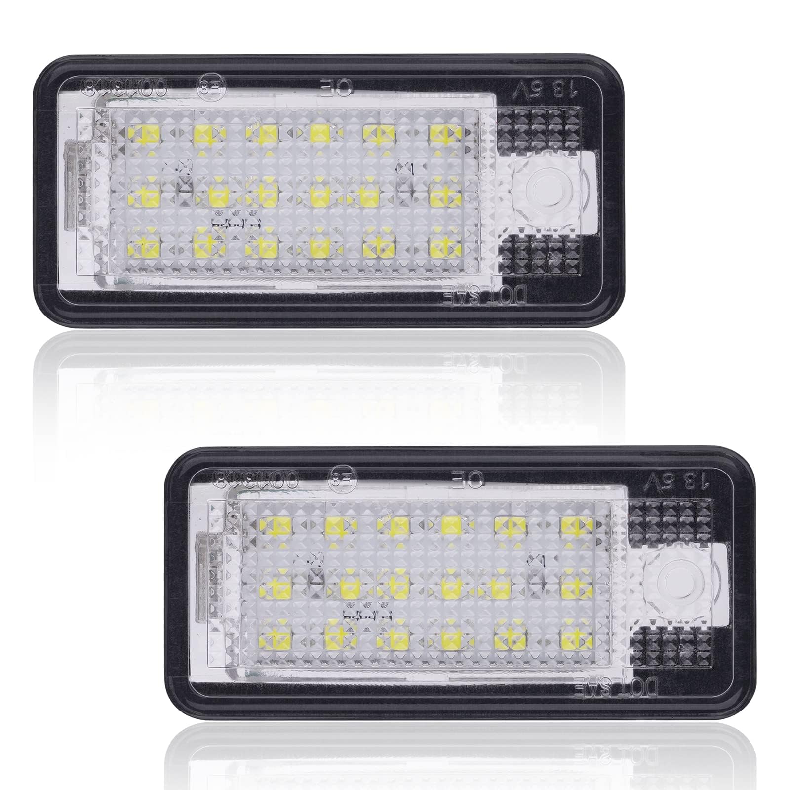 2PCS LED License Plate Light, Error-Free License Lamp 6000K LED Car Lights Taillight Number Plate Light Rear Plate Lamps Vehicle Number Plate LED for Audi A3 S3 A4 S4 A6 S6 A8 S8 Q7 RS4 Xenon White