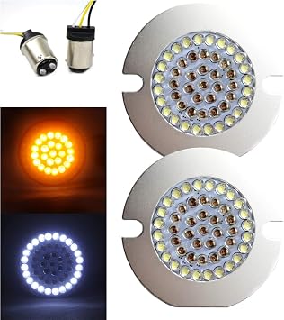 Eagle Lights 8748TS-FLAT 3.25 3-1/4 Inch Front LED Turn Signals Generation I Flat Style Kit Compatible With Harley Davidson Motorcycles