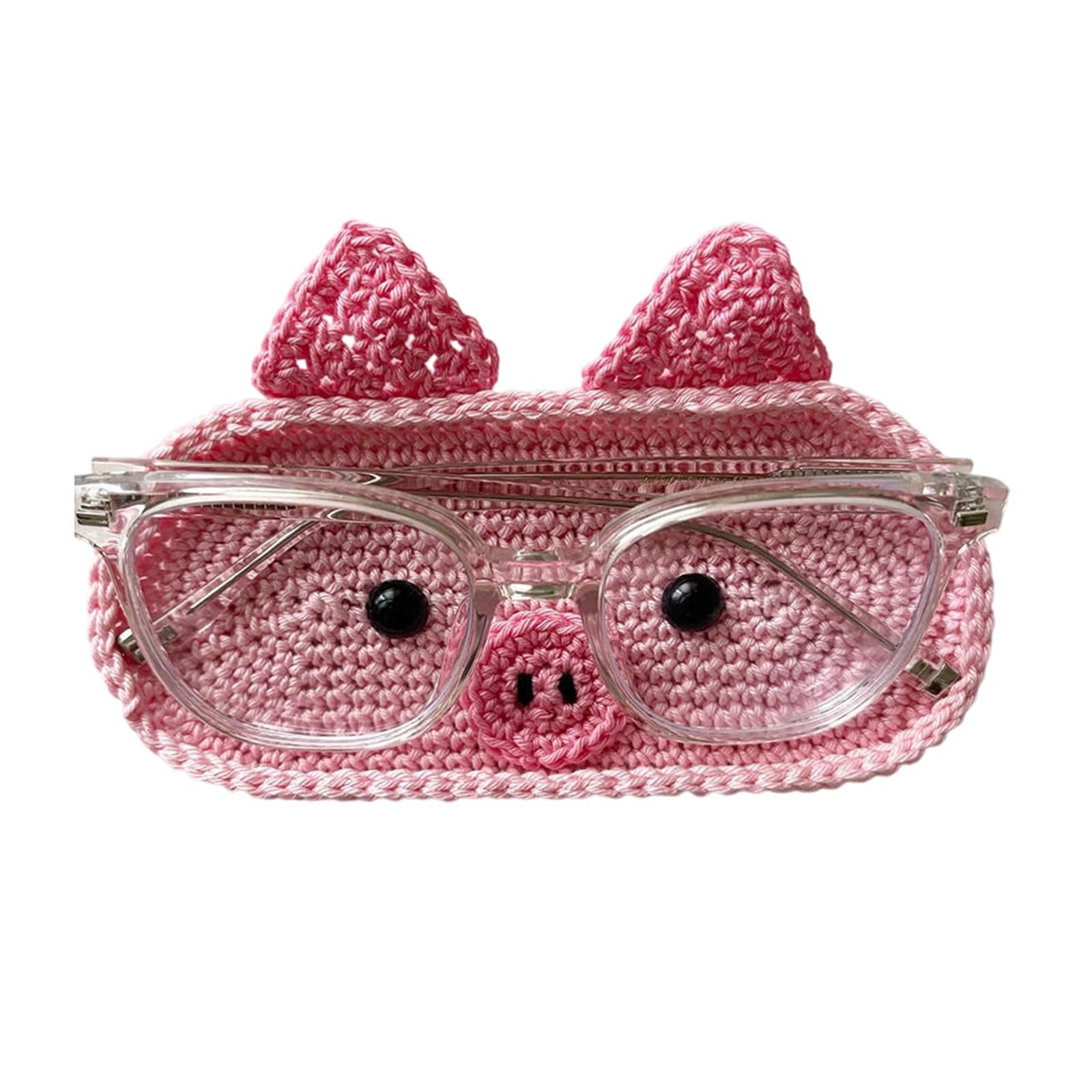 Lnijayni Ec Eyeglass Case,Glasses Holder,Sunglasses Organiser,Sunglass Organisers,Crochet Eyeglass Storage Tray,Handcrafted Knitted Animal Theme Crochet Eyeglass Holder Tray