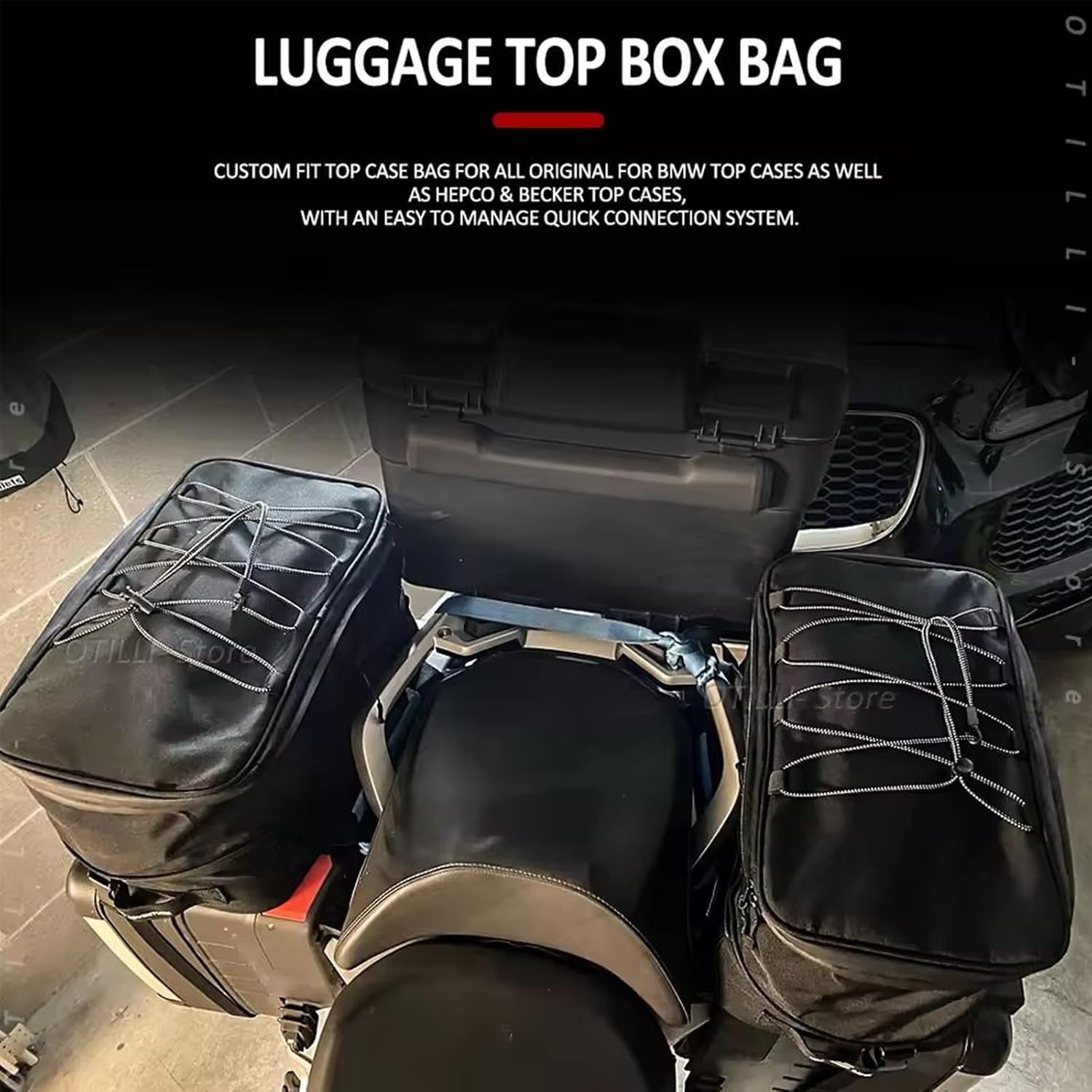 for BMW R1300 GS Motorcycle luggage Bag Expandable 20L Top Case Panniers Saddlebag Bags Waterproof Handbag Shoulder Velcro Fixation for R1200GS LC F800 F850GS ADV F900R K1600B (3 Bags - Set)