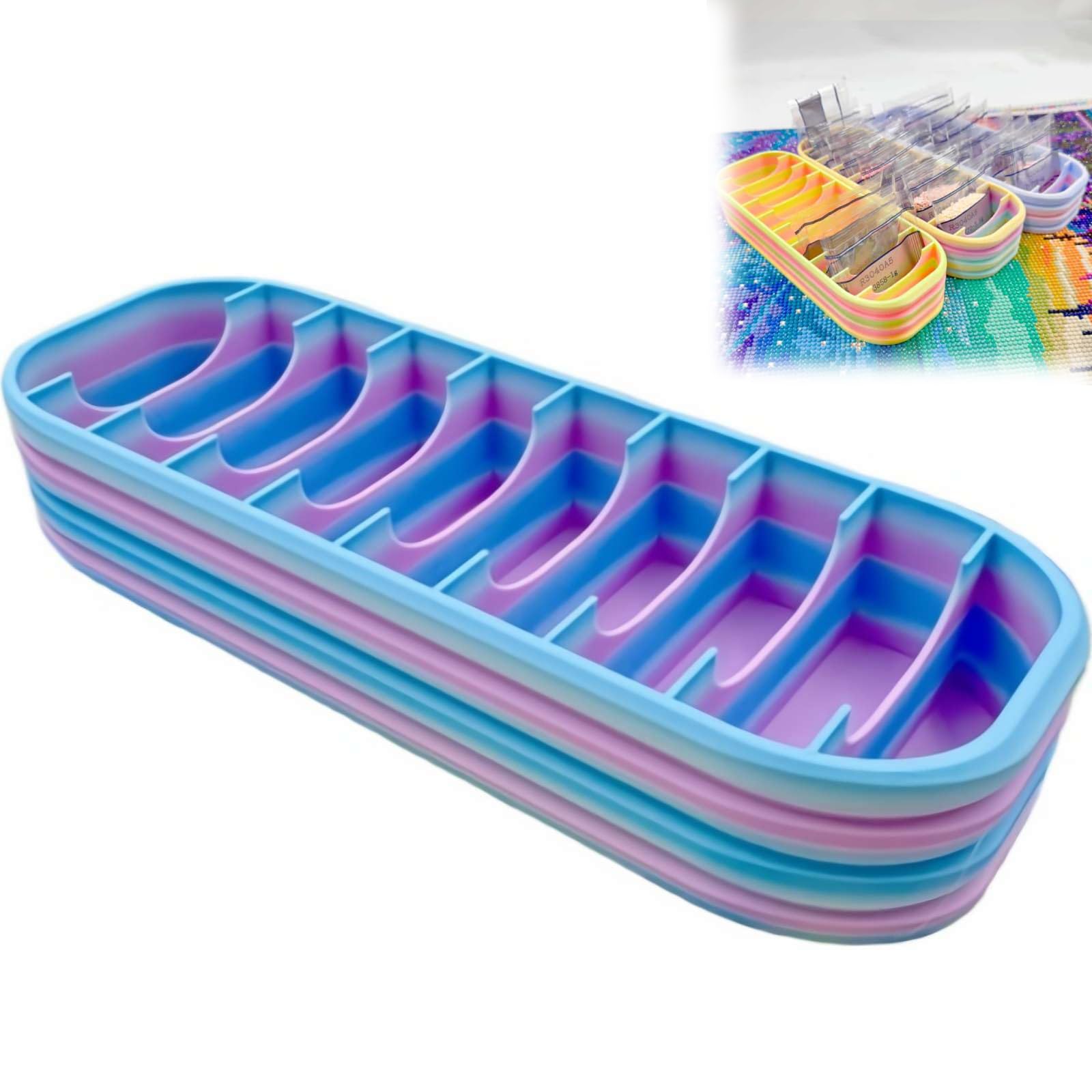 Storage Case with 10 Compartments,8.07" Portable Painting Tray Organizer for Diamond Drills & Tools,Multi-Compartment Holder for Craft Beads,Ideal Art Accessory Case for Craft Enthusiasts