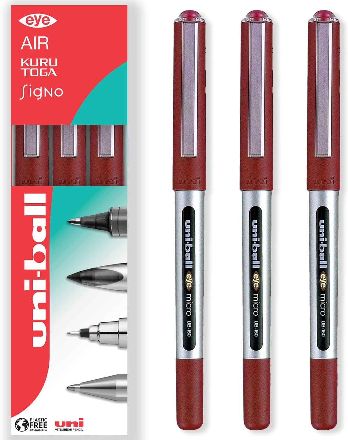 Uni-ball Eye Micro UB-150 - Penna A Inchiostro Gel, 0,5 Mm, Confezione Regalo, Confezione Da 9, Multicolore - Foto 8