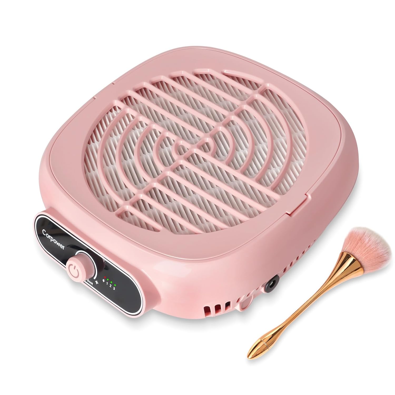 nail dust collector, professional brushless turbo dust collector nail tech with reusable filter,powerful nail vacuum fan dust extractor manicure tool for nail polishing,salon & home, pink