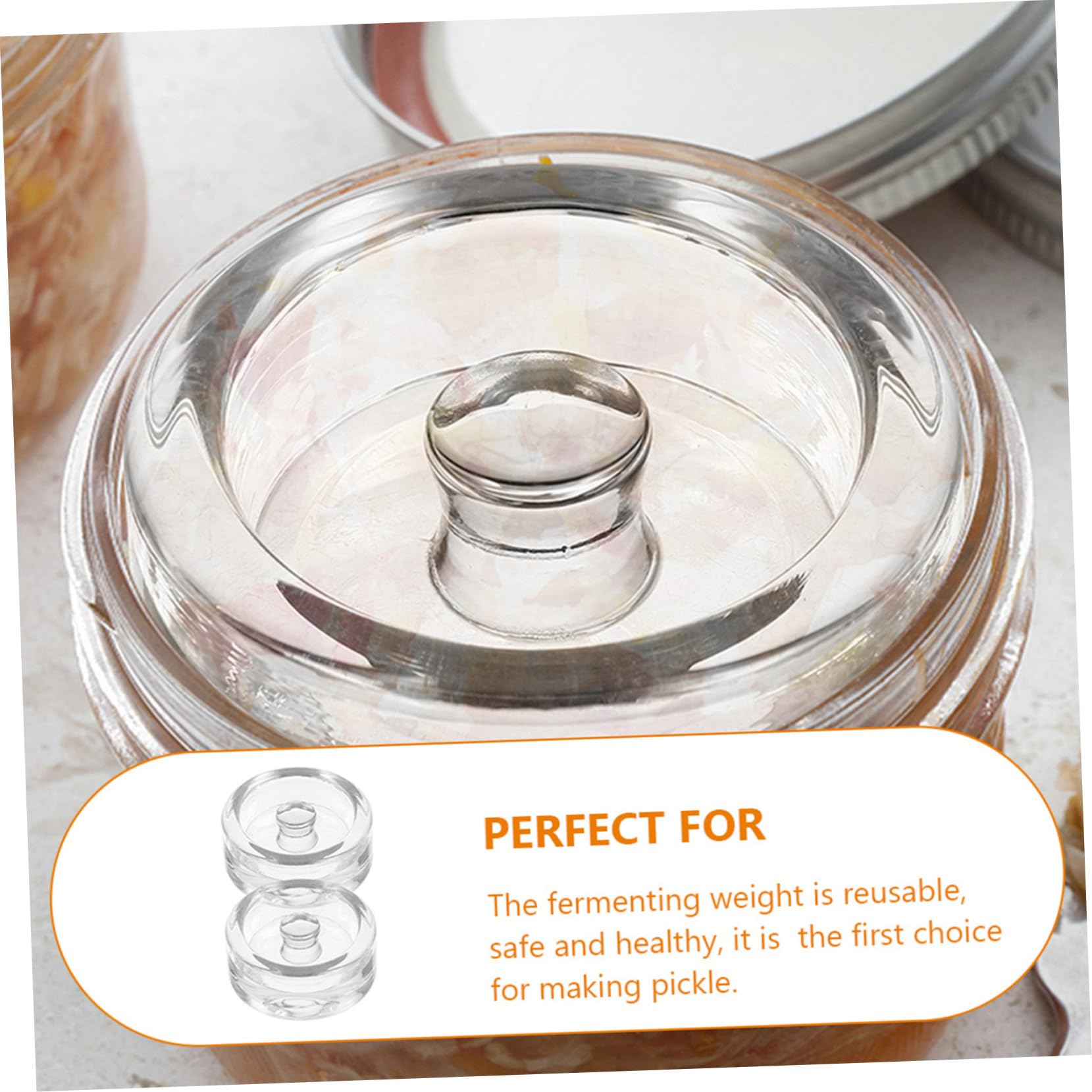 2 Stück Fermentationsgewichte aus Glas mit Praktischem Griff für Gläser Luftdichtes Beschwerungsset zur Kimchi gärung Langlebig und Kompakt für Sauerkraut und Einmachgläser