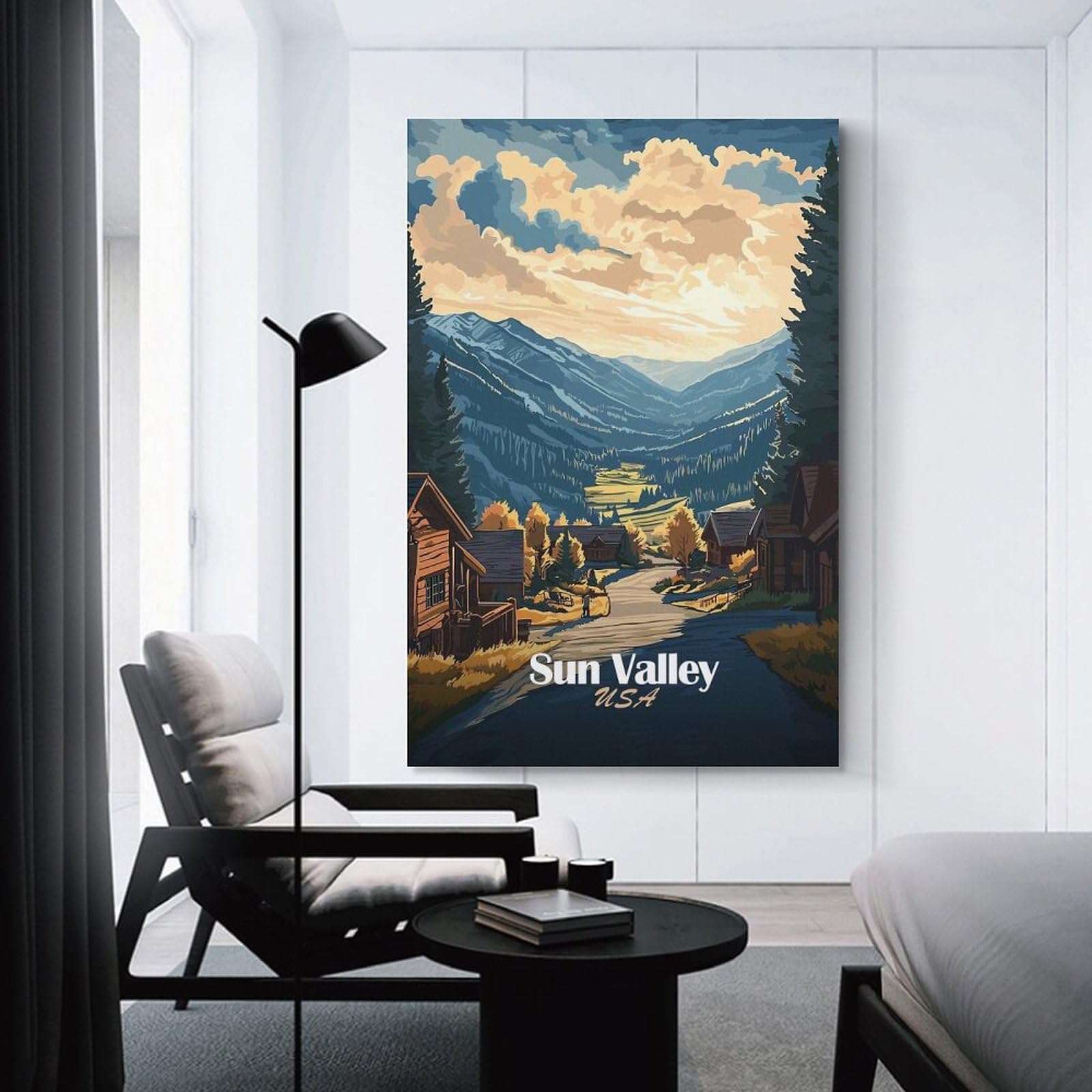 Junmoney Sun Valley, USA Landscape Room Decor Wall Art, 20x30inch(50x75cm), for Entrance Walls, Hall Decor Or Foyers, A Neat Decor Update for Hallways