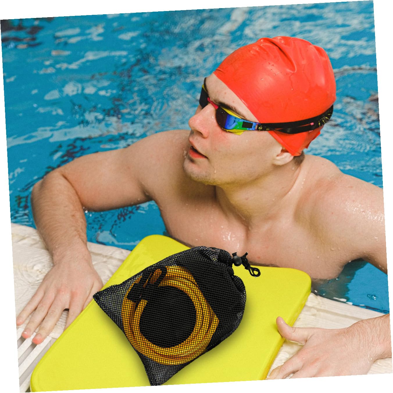 Cintura Regolabile con Fasce Resistenza in Sbr e Latex per Allenamento in Piscina Indoor e Outdoor Kit Completo con Cinghie Elastiche per Migliorar Resistenza Tecnica Nuotata