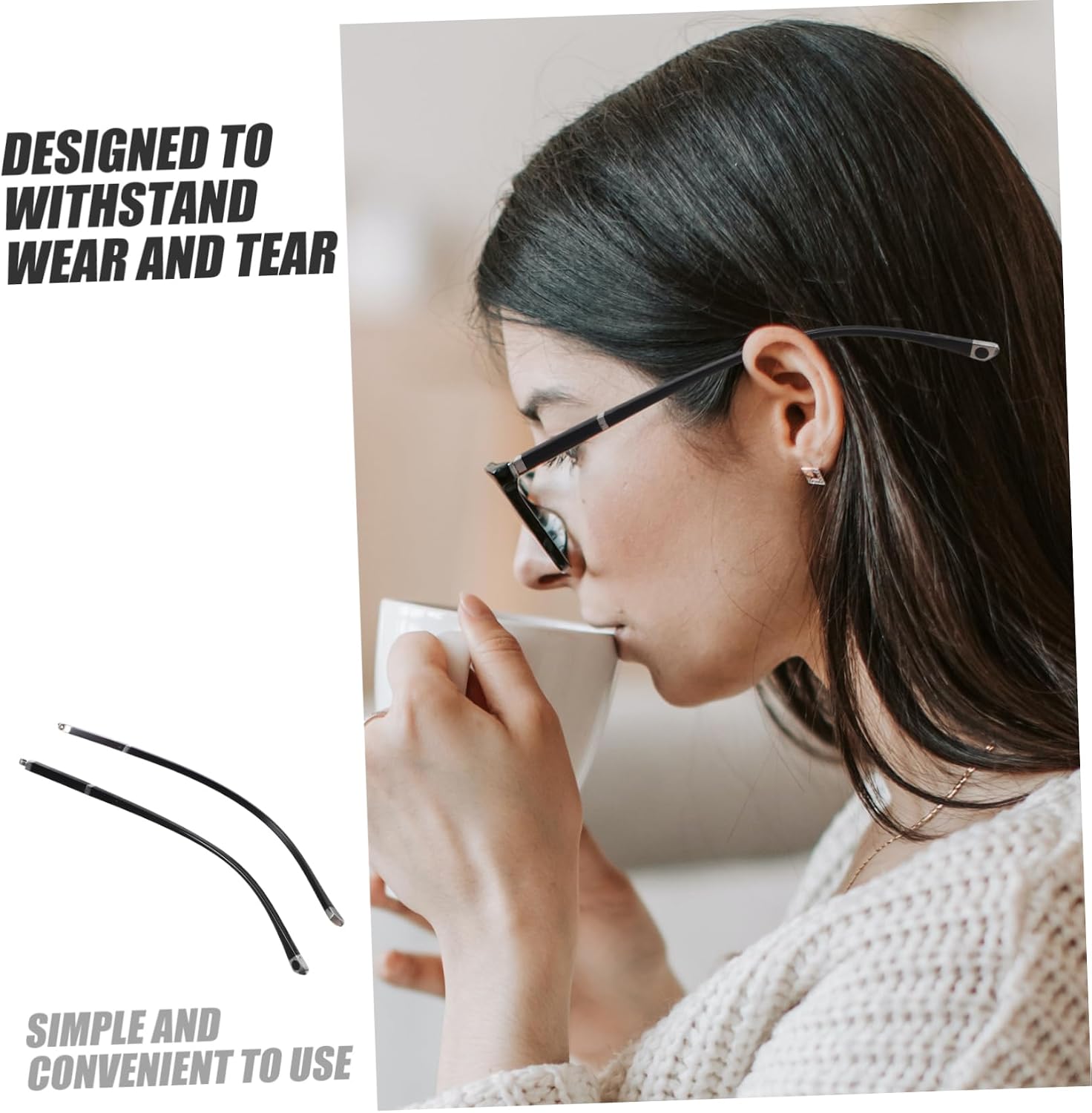 Generic 1 Pair Replace Glasses Replacement Temple Component Shortsighted Eyeglass arm Replacement Bracket Accessories Eye Glasses Glasses Repair Glasses Frame tr, 14.20X0.70X0.50CM