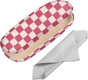 Eyeglasses Case Hard Shell Protective Case for Glasses Eyeglass Box with Cleaning Cloth for Girls Women Cute Aesthetic