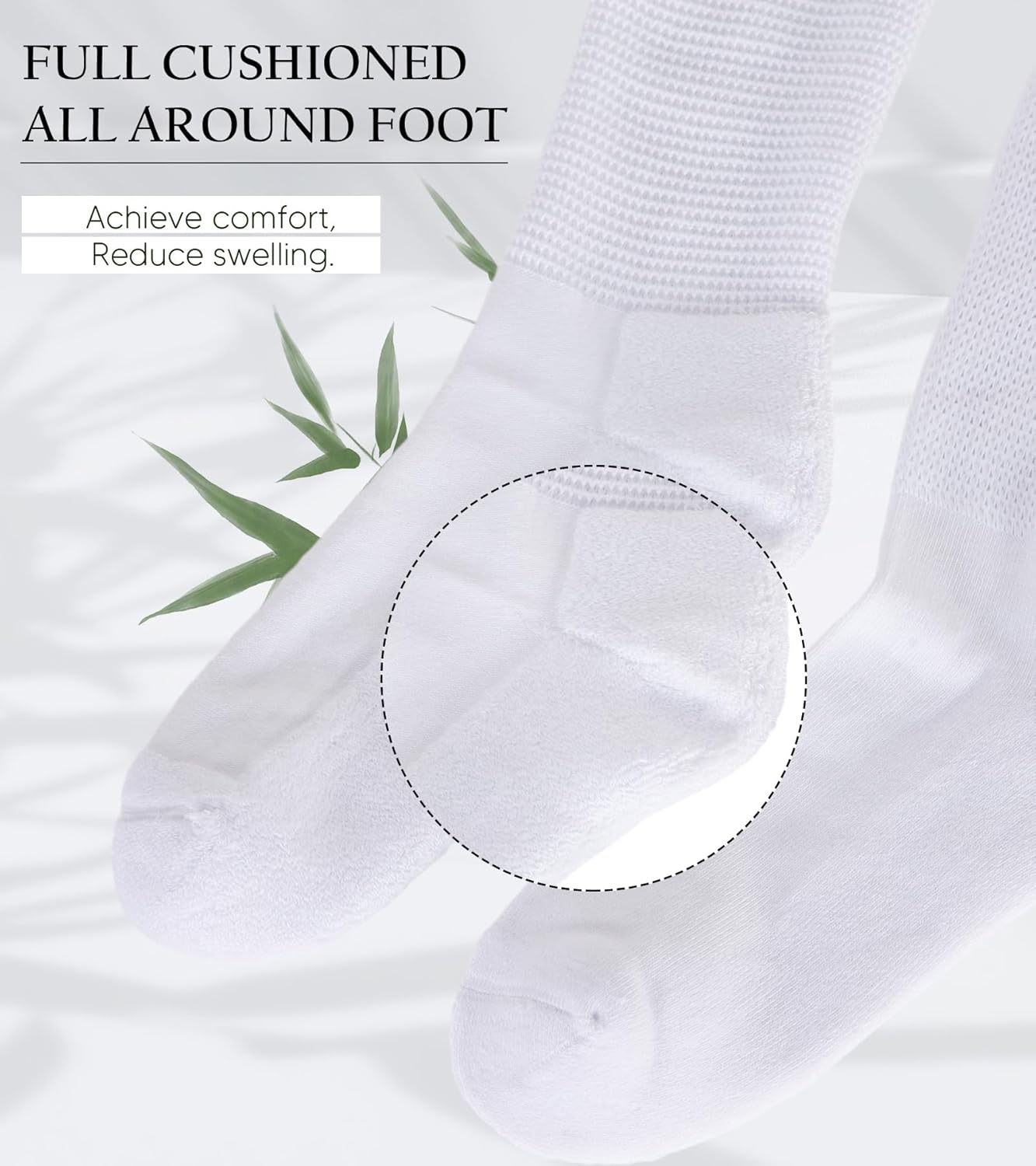 Diabetic Socks for Men & Women, No-Binding Knee High Socks 4 Pairs - Image 3