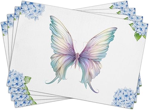 Miniatura 12 de Juego de 4 manteles individuales color rosa, 12 x 18 pulgadas, impermeables, resistentes al calor, manteles individuales para mesa de comedor,