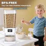 Cereal Dispenser Countertop, Cereal Containers Storage, Candy Dispenser, Dry Food Dispenser - Not Easy to Crush Food, Cereal Containers For Pantry (White, 2 Pack)