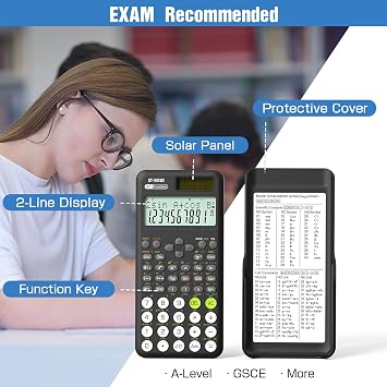 Scientific Calculators for Students, 991 MS Science Calculator for Middle and High School Supplies Calculator with Cover (Black)