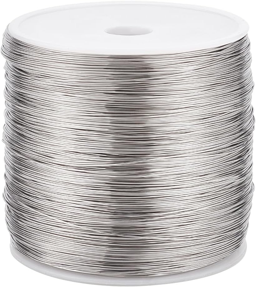BENECREAT 820 Feet 26 Gauge Single Strand Tiger Tail Beading Wire, Stainless Steel Craft Jewelry Beading Wire for Crafts, Jewelry Making, Sculpture Frame
