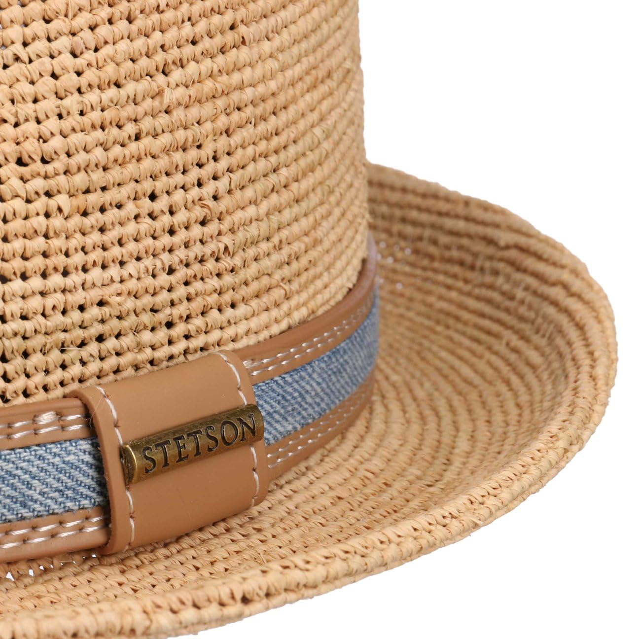 Stetson Vintage Player Strohhut Häkeloptik Made in Italy Herren Frühling Sommer
