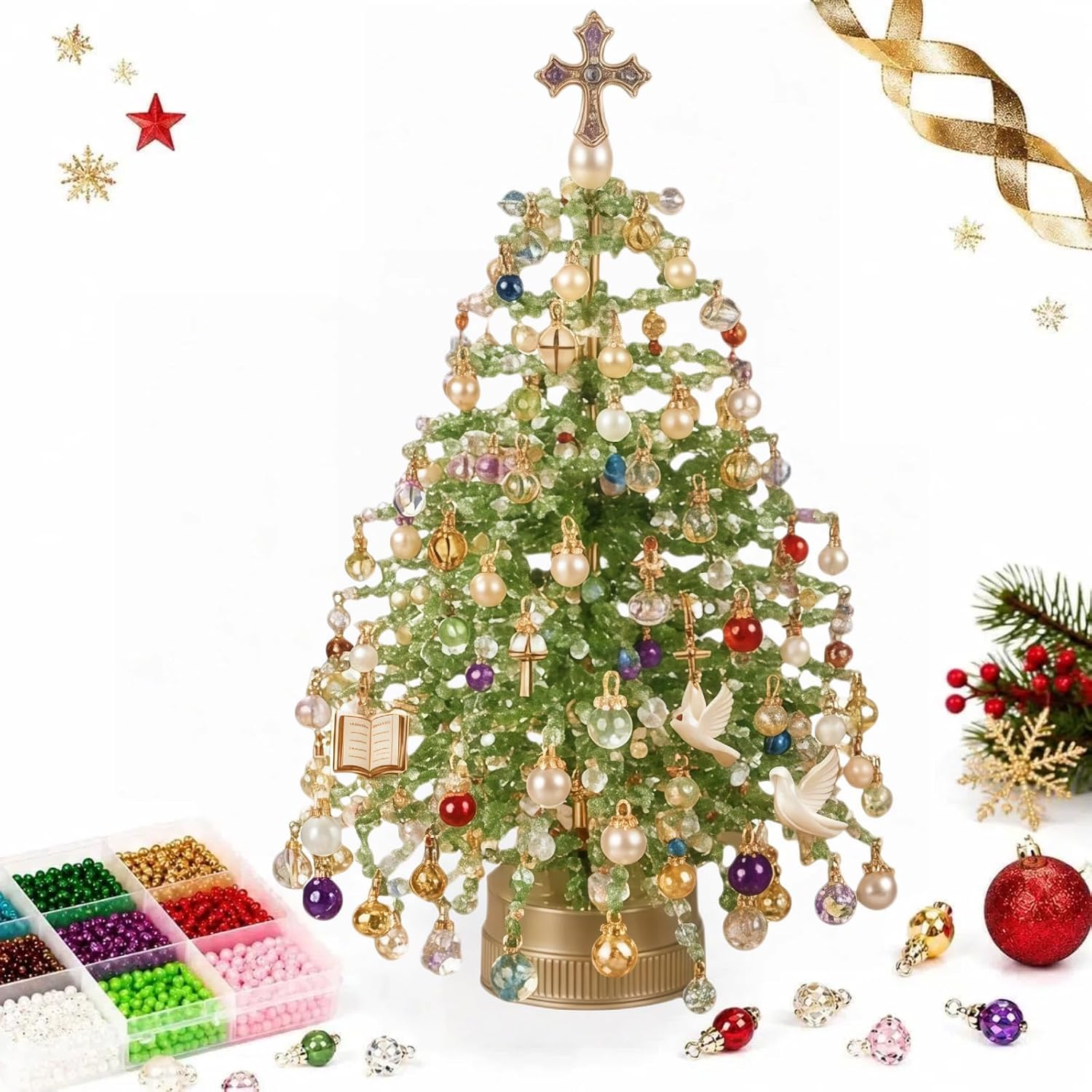 DIY Beaded Christmas Tree Kit (Light Green)