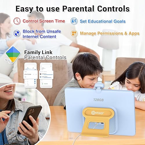 Miniatura 6 de Contixo Tablet A3 Pro Kids  80 Disney E-Book FHD 15.6", 256GB, 8GB RAM, Octa-Core 2.0GHz CPU Android Tablets, 13MP frontal  5MP cámara de video