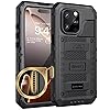 Beeasy for iPhone 16 Pro Max Case Waterproof Heavy Duty Metal Armour Cover Shockproof Dustproof Built-in Screen Protector, Robust Full Body Protective Military Rugged Case for 16 Pro Max, Black