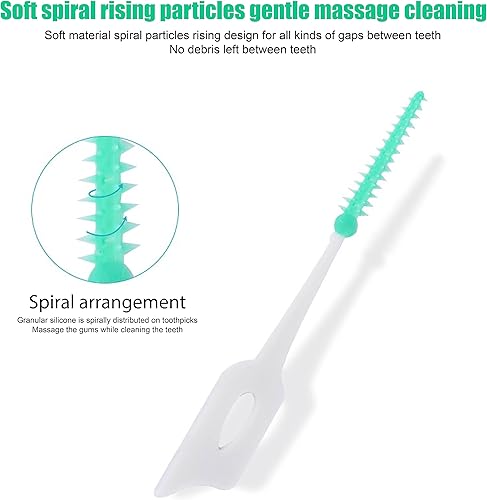 Miniatura 3 de 160 PCS Palillos Dentales Portátiles de Gel de Sílice Suave con Hilo Dental, Suaves Originales, Adecuados para el Cuidado Bucal de Adultos y Niños