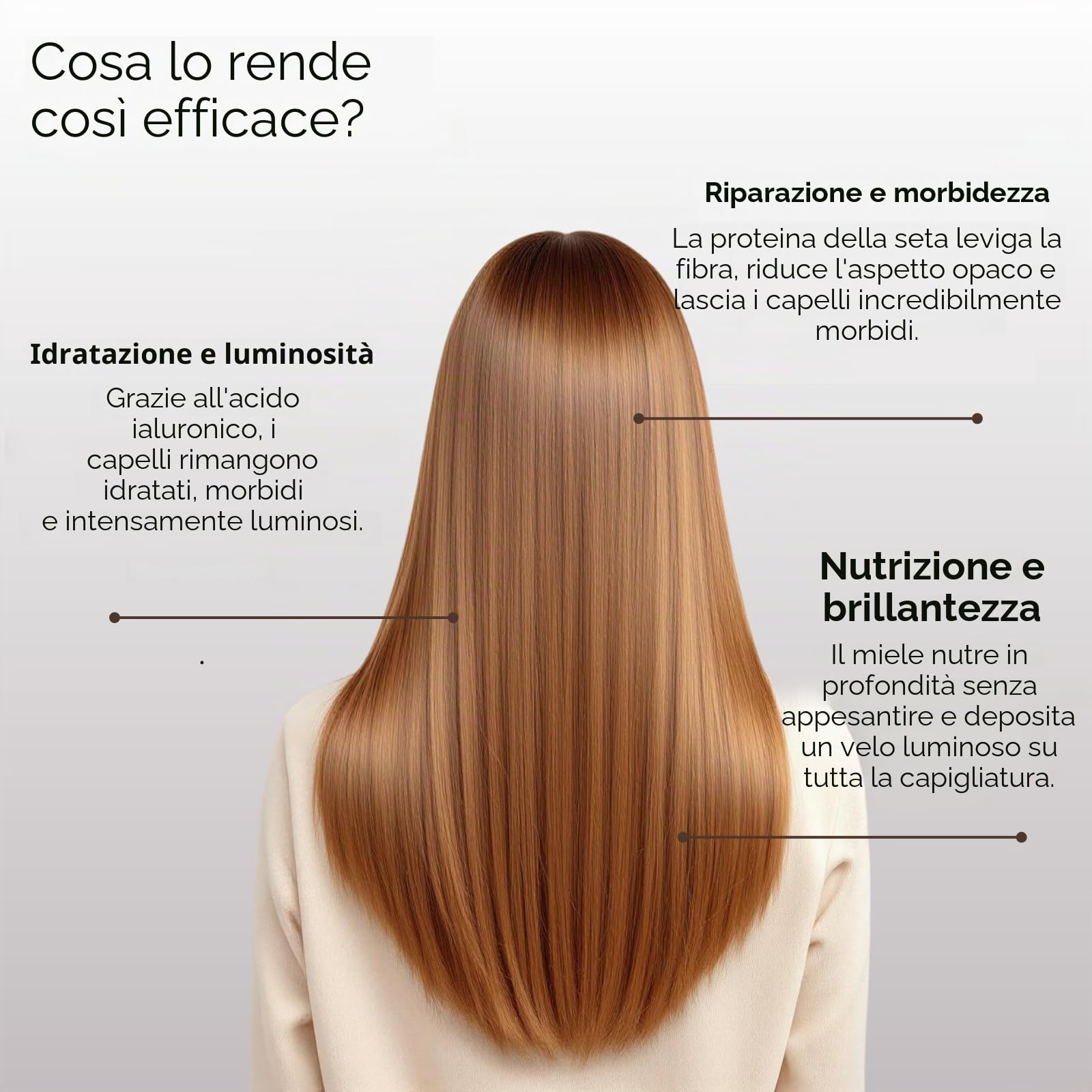 NOIA HAIR – Cofanetto Prestige – Routine capillare GAMME GLOW – Pack trio shampoo + maschera + siero proteina di seta, acido ialuronico e miele