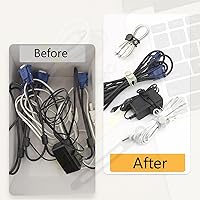Vista 5 de Organizador de Cables de Datos, NUEVAS Bridas Elásticas de Silicona 2026, Bridas de Cable Reutilizables Organizador de Gestión de Cables