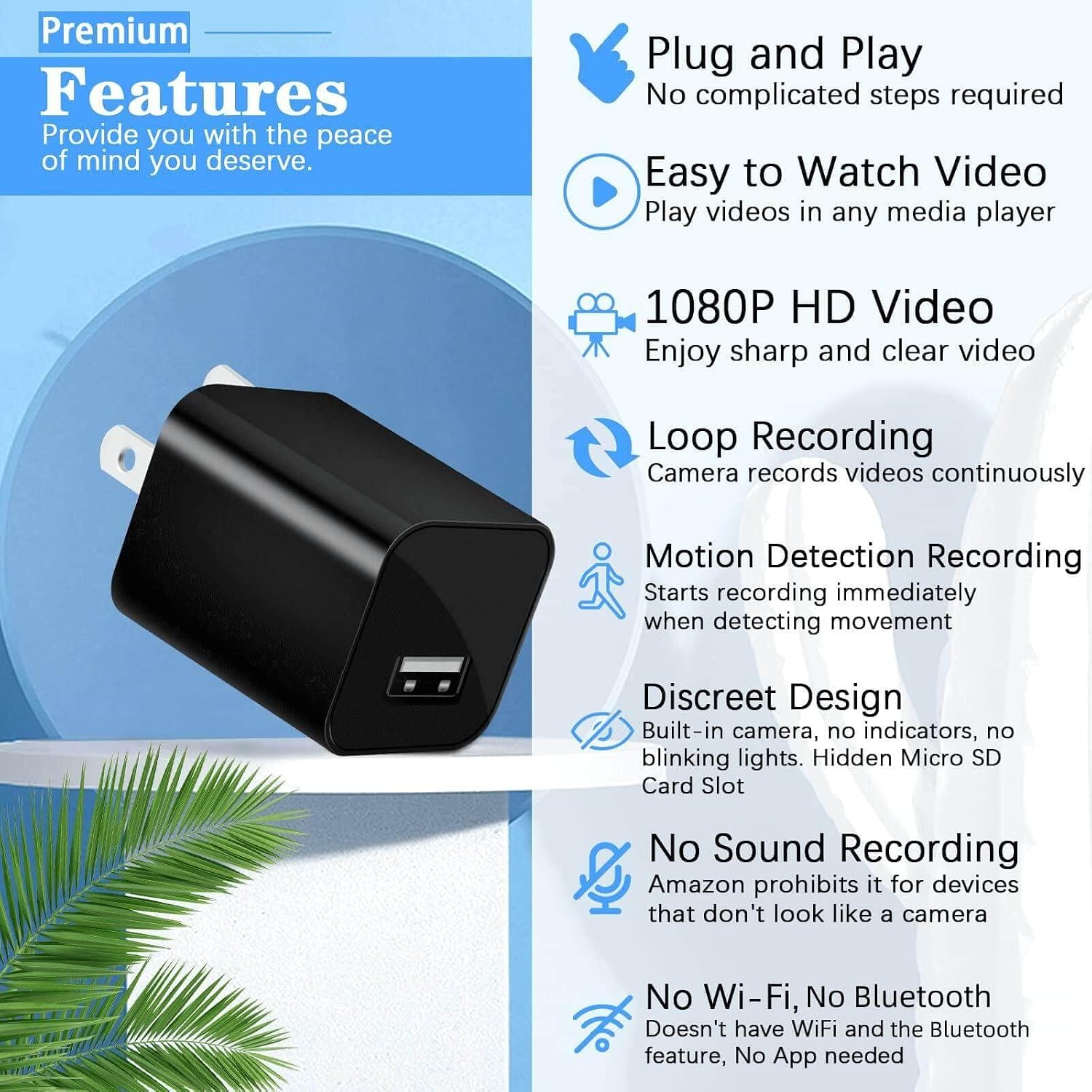 Hidden Camera - Spy Camera - Spy Camera Charger - USB Charger Camera – Best Mini Spy Camera – Secret Camera – Nanny Cam – USB Spy Camera - Small Cameras for Spying – Surveillance Camera 1080P Full HD