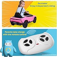 Vista 5 de Kidzone Kids Electric Ride On 12V Licensed Lamborghini Lanzador Battery Powered Sports Car Toy with Parent Remote Control & Manual Drive, Bluetooth