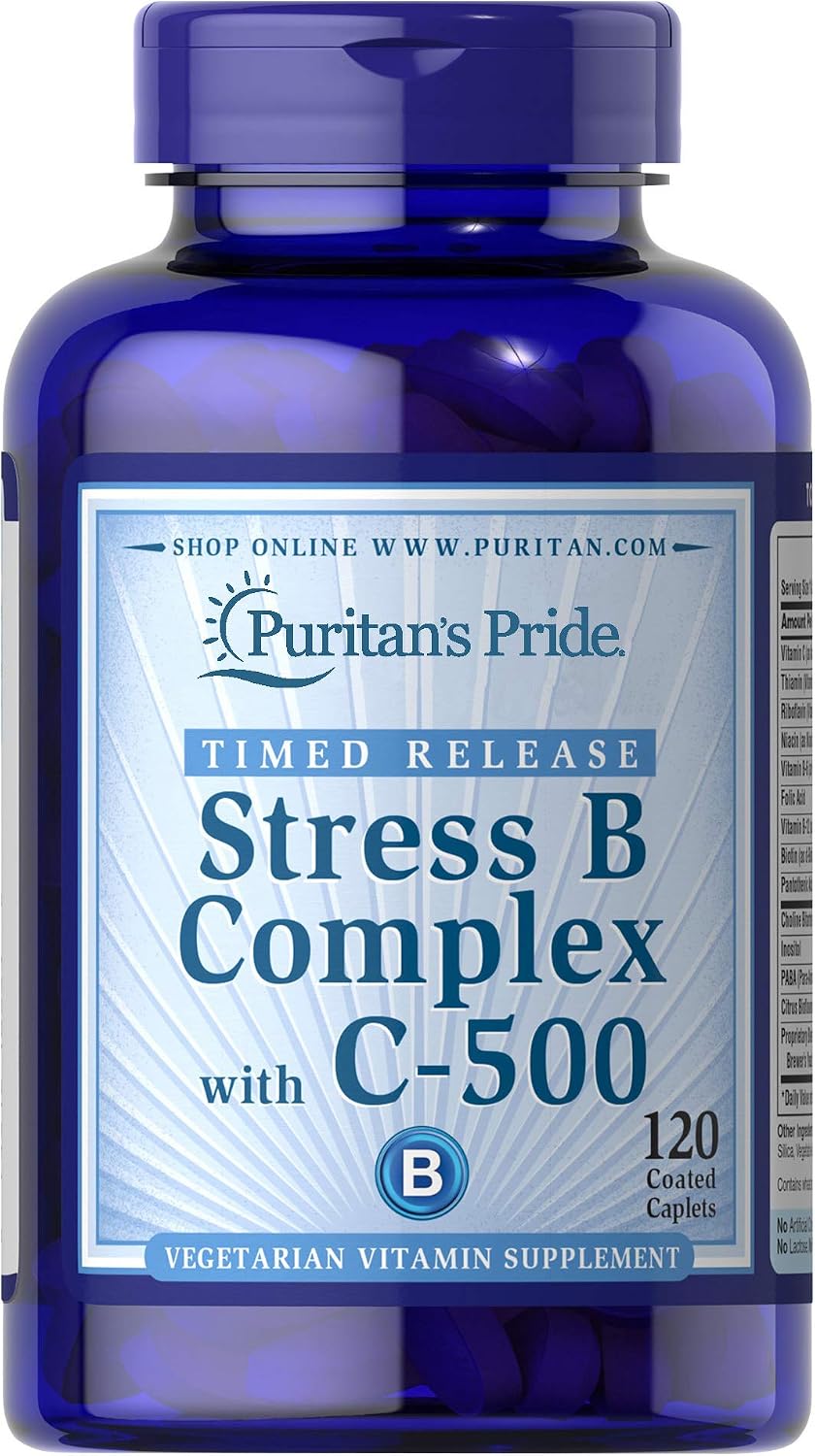 Puritan's Pride Stress Vitamin B-Complex with Vitamin C-500 Timed Release, 120 Count